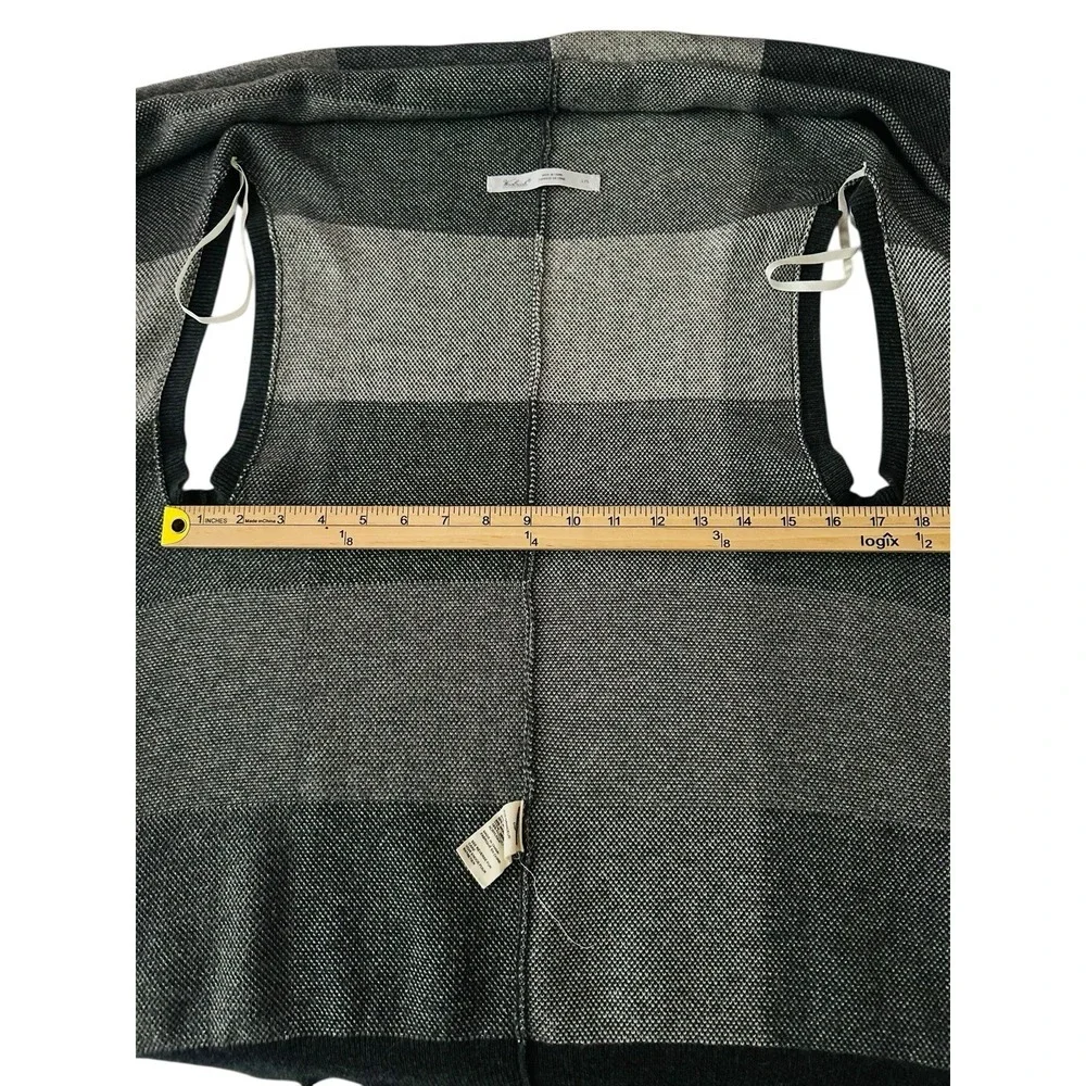 Woolrich Wool‎ Cardigan Wrap LARGE Open Front Plaid Chic Workwear Layering Boxy